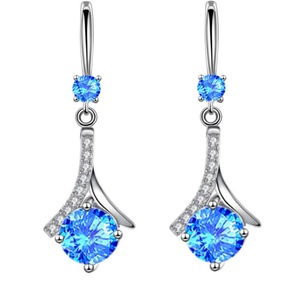 2PCS Copper Woman Fashion Jewelry Simple Water Drop Long Tassel Hook Earrings