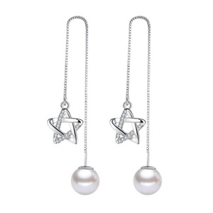 2PCS Copper Woman Jewelry Long Paragraph Tassel Earrings
