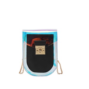 2Pcs Crossbody Bags for Women Laser Transparent Bags Fashion Women Korean Style Shoulder Bag Messenger PVC Waterproof Beach Bag