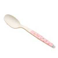 2Pcs Cute Cartoon Pattern Kids Soup Spoon With Long Handle Japanese Bamboo Dessert Dinner Spoon Kitchen Coffee Tea Scoop