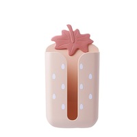 2Pcs Cute Strawberry Shaped Tissue Box Punch-free Wall-mounted Tissue Box Toilet Towel Storage Box Seamless Pasting Household