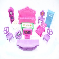 2PCS Doll House Set Plastic Furniture Miniature Rooms Dolls Toys Kids Children Pretend Play Gift Decoration Modeling ??style random??