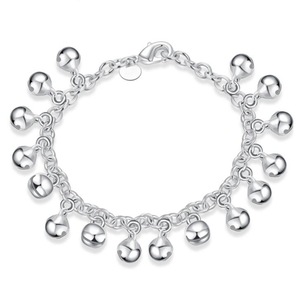 2PCS Fashion Alloy Jewelry Lovely Smooth Jingle Bells Charm Bracelet Bangle