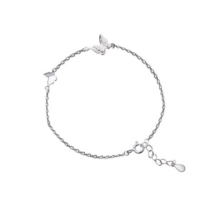 2PCS Fashion Copper Butterfly Charm Bracelet &Bangle for Women Jewelry