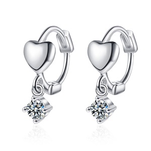 2PCS Fashion Copper Heart Hoop Earrings for Women Cute Earring Jewelry