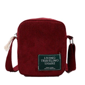 2Pcs Fashion Corduroy Retro Japanese Small Bag Single Shoulder Ladies Messenger Bag Portable Package Travel Travel Shopping Bag