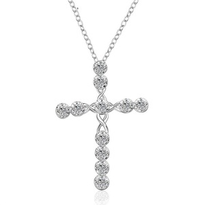 2PCS Fashion Cross Necklace Accessories Silver plating Pendants Necklace for Women Jewelry
