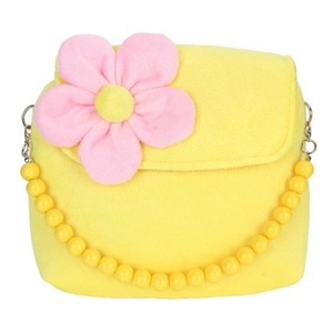 2PCS Fashion Shoulder Bag Children Girls Princess Flower Messenger Handbag Lovely Purses(Yellow)