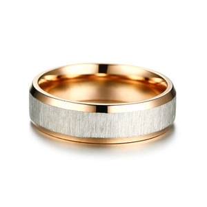 2Pcs Fashion Stainless Steel Finger Ring Rose Gold Silver Rings Trendy Jewelry for Women