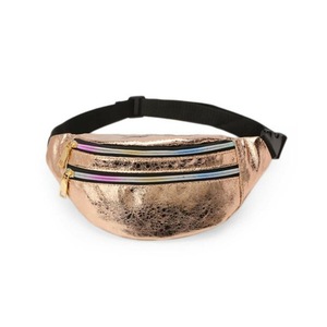 2Pcs Fashion Womens PU Leather Mini Belt Bag Waist Fanny Pack Key Phone Purse Wallet Glitter Laser Chest Zipper Girls Waist Pack