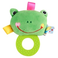 2PCS Infant Hand Gripping Gum Rattle Plush Toy, Color: Frog