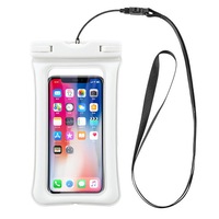 2Pcs IPX8 Waterproof Phone Pouch Air Cushion Anti-explosion Screen Touch Underwater Swimming Diving Phone Bag for iPhone Huawei Xiaomi below 6 inch WHITE COLOR