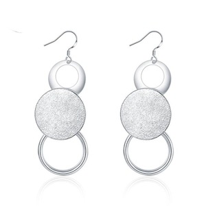 2PCS Jewelry Rould Circle Long Vintage Tassel Dangle Earrings for Women Wedding Party Jewelry Gift