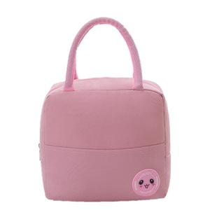 2Pcs Kids Women Small Lunch Box Snack Container Carry Bag Oxford Light Weight Insulated Reusable Cooler Zipper Closure Tote Bag