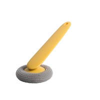 2Pcs Kitchen Long Handle PP Cleaning Ball Pot Brush Bowl Dish Washing Cleaning Brush Strong Decontamination Household Cleaning Tools