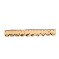 2PCS Korea Kawaii Stationery Lace Wood Ruler Sewing Rulers Vintage School Stationary Essential Present Gift Reward