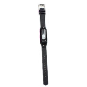 2Pcs Leather Wrist Strap Sport Smart Bracelet Watch Band Replacement For XIAOMI Mi Band 3 BLACK COLOR