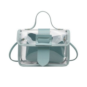 2Pcs New Candy Color Ladies Transparent Handbag Jelly Small Bag Square Solid Personality Big Buckle Crossbody Shoulder Handbag