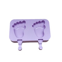 2Pcs New Silicone Ice Cream Mold Popsicle Molds DIY Homemade Cartoon Ice Cream Popsicle Ice Pop Maker Mould