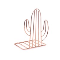 2PCS/Pair Creative Cactus Shaped Metal Bookends Book Support Stand Desk Organizer Storage Holder Shelf