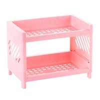 2Pcs Plastic Desktop Shelf Sundries Storage Rack Shelves Makeup Organizer Home Stationery Books Holder Bathroom Organizer