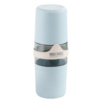 2PCS Portable Towel Toothbrush Holder Case Outdoor Travel Camping Toothpaste Multi Cap Storage Case(Blue)