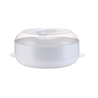2Pcs Practical Microwave Oven Special Steamer Eco-friendly Pp Steamed Buns Steaming Utensils With Lid Durable Kitchen Tool