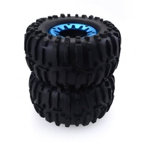 2PCS/Set 1/10 RC Truck Climbing Car Tire Aluminum Alloy Wheel for HSP TRX-4 blue