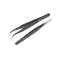 2pcs / Set Muti-funtion Anti-static Elbow and Straight Stainless Steel Tweezer Cake Plier Sugarcraft Tool for Kicthen Bakeware Decoration
