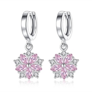 2PCS Silver plating Earrings Jewelry Woman Fashion Retro Flower Style Hot Earrings