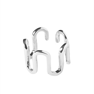 2PCS Silver plating Engagement Rings for Women Creative Hollow Irregular Geometric Party Jewelry