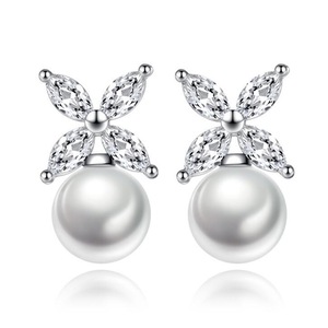 2PCS Silver plating Fashion Bowknot Earrings for Women Earrings Jewelry