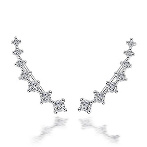 2PCS Silver plating Fashion Jewelry Female Stud Earrings Ear Studs Female Jewelry Cute Sweet