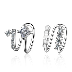 2PCS Silver plating Simple Personality Earrings for Women Jewelry