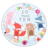 2PCS Soft Cotton Baby Kids Game Gym Activity Play Mat Crawling Blanket Floor Rug Baby Play Mat