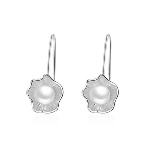 2PCS Temperament Fashion Ethnic Style Copper Jewelry Female Fresh Flower Dangle Earrings