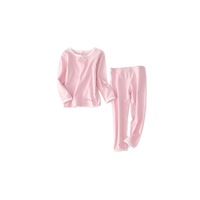 2PCS Underwear Suit Children Underwear Long-Sleeved - PINK