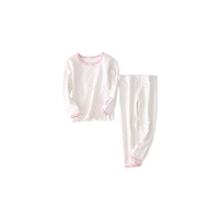 2PCS Underwear Suit Children Underwear Long-Sleeved - PINK WHITE