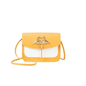 2Pcs Women Fashion Color Block Crossbody Bag Swan Shape Decoration Shoulder Bag for Ladies