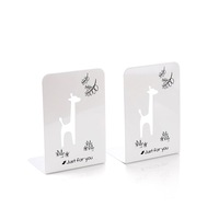 2Set Iron Cartoon Bookend Book Shelf Display Magzine Storage Rack Holder Home Bookshelf Office Desktop Organizer
