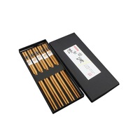 2Set Japanese Style Reusable Non-Slip Sushi Chopsticks Handmade Natural Wooden Chopstick Set A Gift For Friends