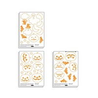 2SETS 6Pcs/set PVC Halloween Wall Stickers,Halloween Ghost Pumpkin Wall Sticker,Halloween Decoration for Home14.8*21CM 14.8*21cm*6pcs
