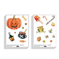 2SETS 6Pcs/Set PVC Halloween Wall Stickers, Halloween Poisonous Mushroom and Pumpkin Wall Sticker,Halloween Decoration for Home14.8*21CM 14.8*21cm*6pcs