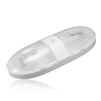 2X 12V 16LED Marine Boat RV Interior Ceiling Trailer Double Dome Light Lamp