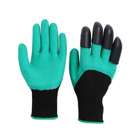 3 pairs Garden Gloves With Claws ABS Plastic Garden Genie Rubber Gloves Quick Easy Digging Protective Safety Golves For Digging Planting