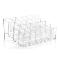 3 pcs 24 Lipstick Holder Display Stand Clear Acrylic Makeup Organizer Sundry Transparent Storge Boxes