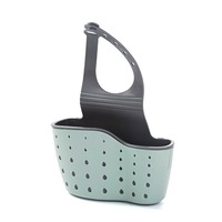 3 Pcs Adjustable Kitchen Storage Rack Drain Basket for Sink Faucet Hanging green
