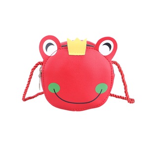 3 Pcs Cute Cartoon Crown Frog Girls Baby Messenger Bags PU Leather Lovely Children Mini Coin Purse Cute Kids Accessories Shoulder Bag