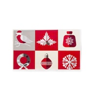 3 Pcs Disposable Christmas Series Rectangular Printed PVC Cartoon Tablecloth 110*180cm B square lattice