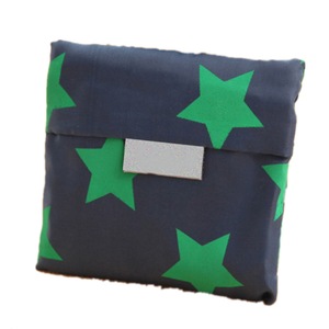 3 Pcs New Hot Sale Fashion printing foldable green shopping bag Tote Folding pouch handbags Convenient Large-capacity storage bags